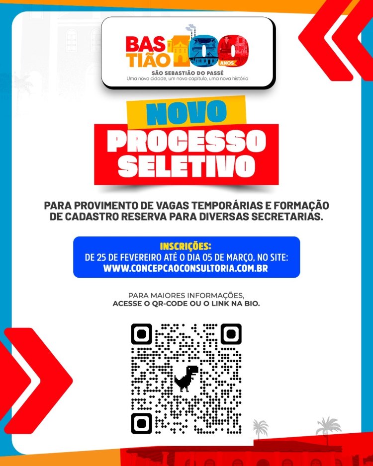 Prefeitura Municipal de São Sebastião do Passé lança processo seletivo com 586 vagas