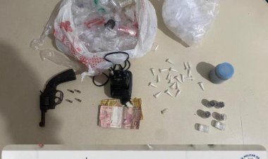 Operação resulta em apreensão de drogas, arma de fogo e prisão de suspeito em São Sebastião do Passé