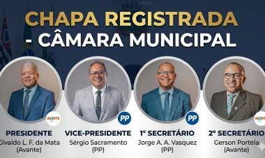 Vereador lidera chapa inscrita para disputar presidência da Câmara de São Sebastião do Passé no biênio 2027/2028