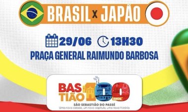 Prefeitura de São Sebastião do Passé decreta ponto facultativo nesta segunda-feira (29) a partir das 12h por conta do jogo do Brasil na Copa do Mundo
