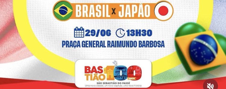 Prefeitura de São Sebastião do Passé decreta ponto facultativo nesta segunda-feira (29) a partir das 12h por conta do jogo do Brasil na Copa do Mundo