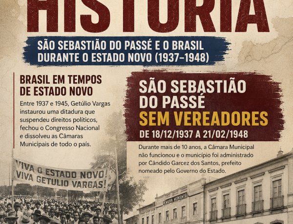São Sebastião do Passé sem vereadores: quando o Brasil viveu sob o Estado Novo